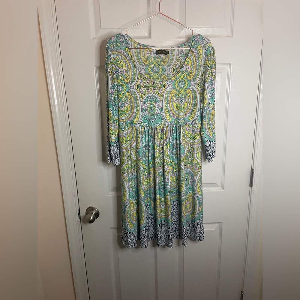 Aqua Long Sleeve Mini Dress